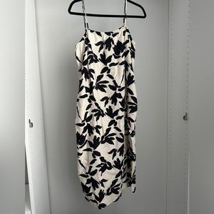 Target a new day linen midi shift dress floral print Medium